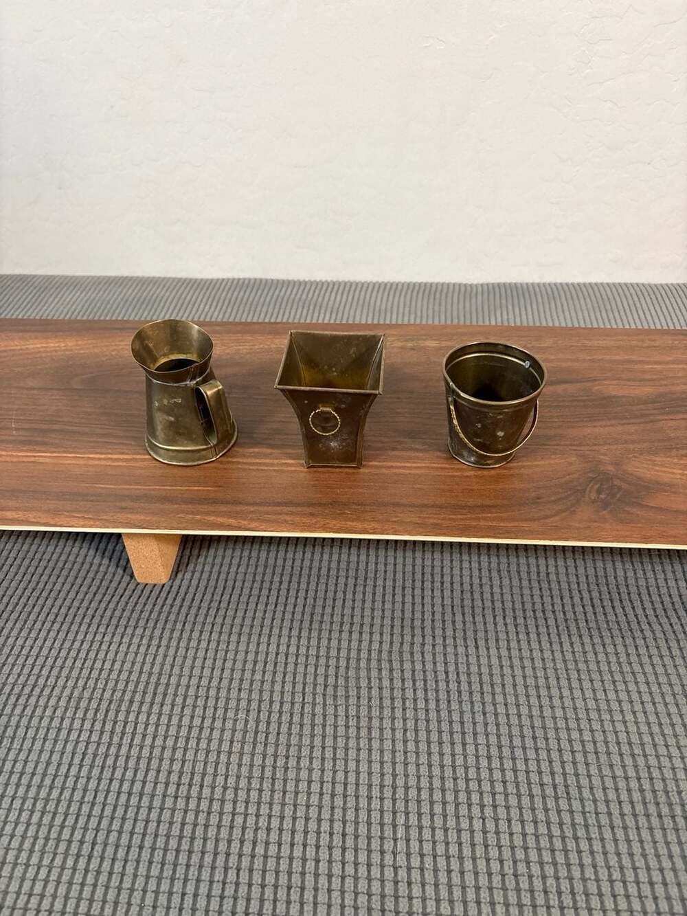 Hosley Vintage Miniature Solid Brass Decorative Collectibles Set of 3